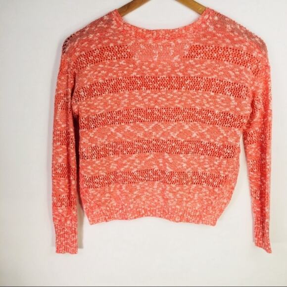 ROXY Orange Textured Cropped Sweater Sz Small - Picture 6 of 9